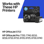 HP 952XL Black High-Yield Ink Cartridge | Works with OfficeJet 8702, Pro 7720, 7740, 8210, 8710, 8720, 8730, 8740 Series | F6U19AN