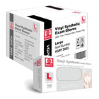 Basic Medical Clear Vinyl Exam Gloves, Latex-, Powder-Free, Case of 1,000, Large