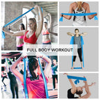 A AZURELIFE Resistance Bands,Professional Long Non-Latex Elastic Stretch Bands,Exercise Bands for Physical Therapy, Yoga, Pilates, Rehab, at-Home or The Gym Workouts, Strength Training