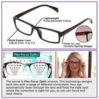 SHUNXI One Power Auto focus Reading Glasses Readers, Dial Vision Auto Adjust Eye Glasses Flex Clear Focus Optic .5-2.5x Strength