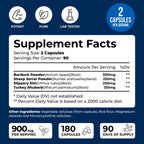 We Like Vitamins Essiac Tea Capsules - 180 Count Immune Support Supplement with Burdock, Sheep Sorrel, Slippery Elm & Turkey Rhubarb - Genuine Essiac Tea 900mg Daily Dose
