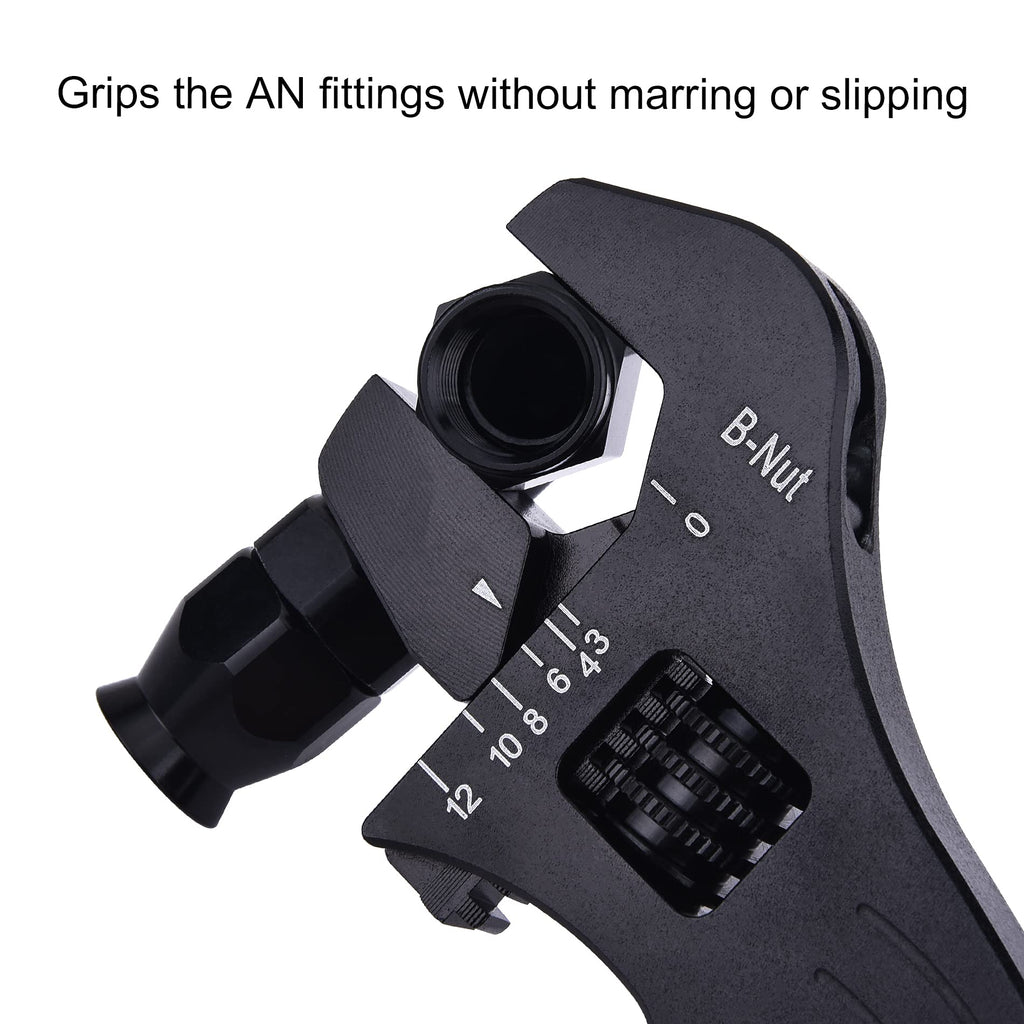 EVIL ENERGY AN Fitting Hose Wrench Adjustable 3AN-12AN Aluminum Black