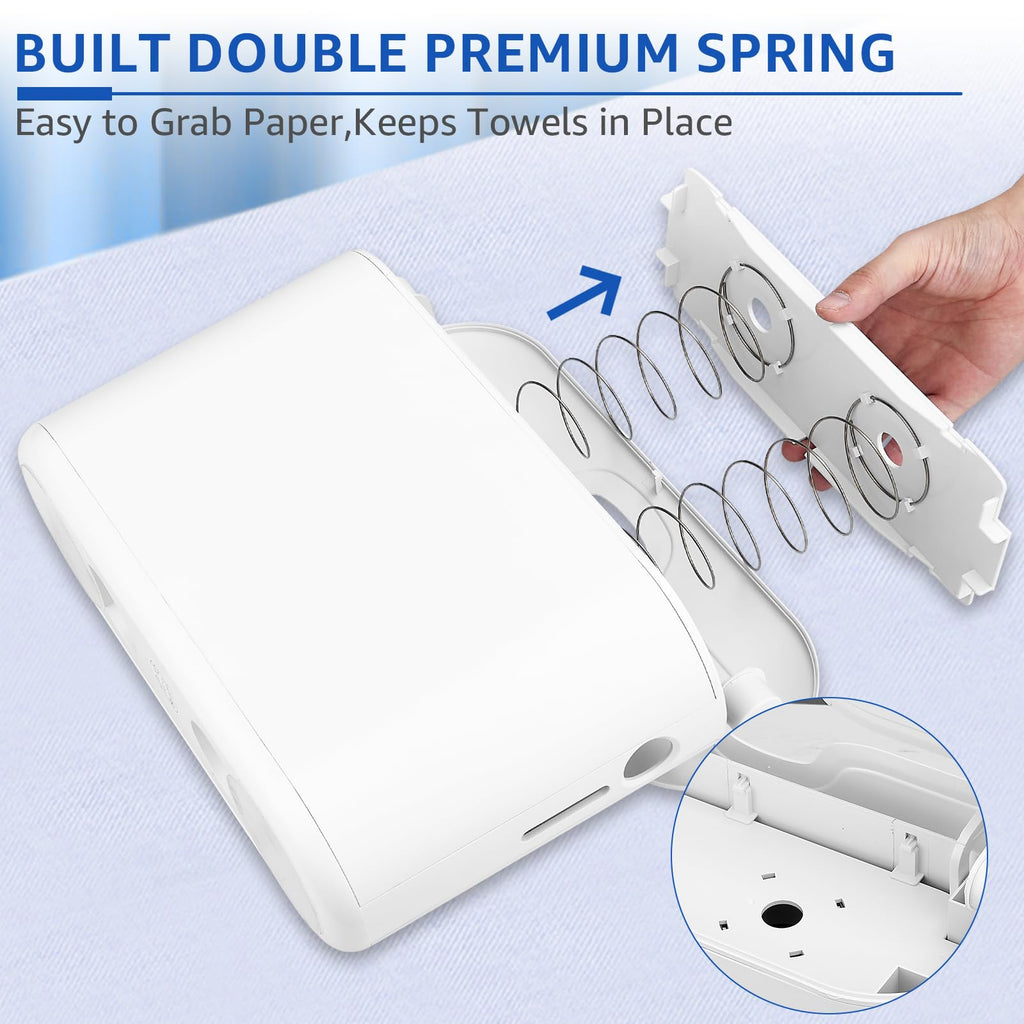 KSITEX Countertop Paper Towel Holder Dispenser,White-M