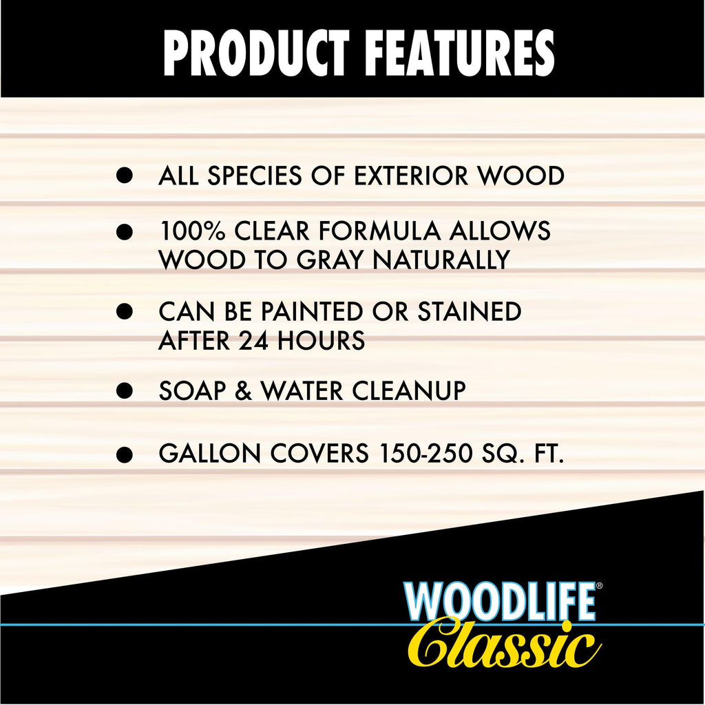 WOODLIFE 903-4PK Classic Above Ground Clear Wood Preservative, Gallon, Clear, 4 Pack