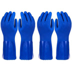 Juvale Rubber Dishwashing Gloves - Heavy Duty Rubber Gloves for Cleaning - Waterproof Kitchen Protection for Women - Cotton-Lined Grip Design - Large, Pack of 2, Blue