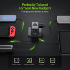 Epicka Pulse Duo 65W Universal Travel Adapter, International Power Adapter with PD & QC 3.0 Fast Charging for 2 Devices Simultaneously, European Travel Plug Adapter, Travel Essentials (Black)