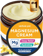 Venture Pal Magnesium Lotion, Topical Magnesium Cream, Leg & Muscle Comfort with Coconut Oil, Shea Butter & Hyaluronic Acid, Suitable for Kids