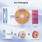 Comgrow Tri-Colors Silk PLA 3D Printer Filament, Rainbow PLA Filament 1.75mm, Dimensional Accuracy +/- 0.02 mm, 4KG Spool, Coextrusion 3D Filament with Shiny Silk