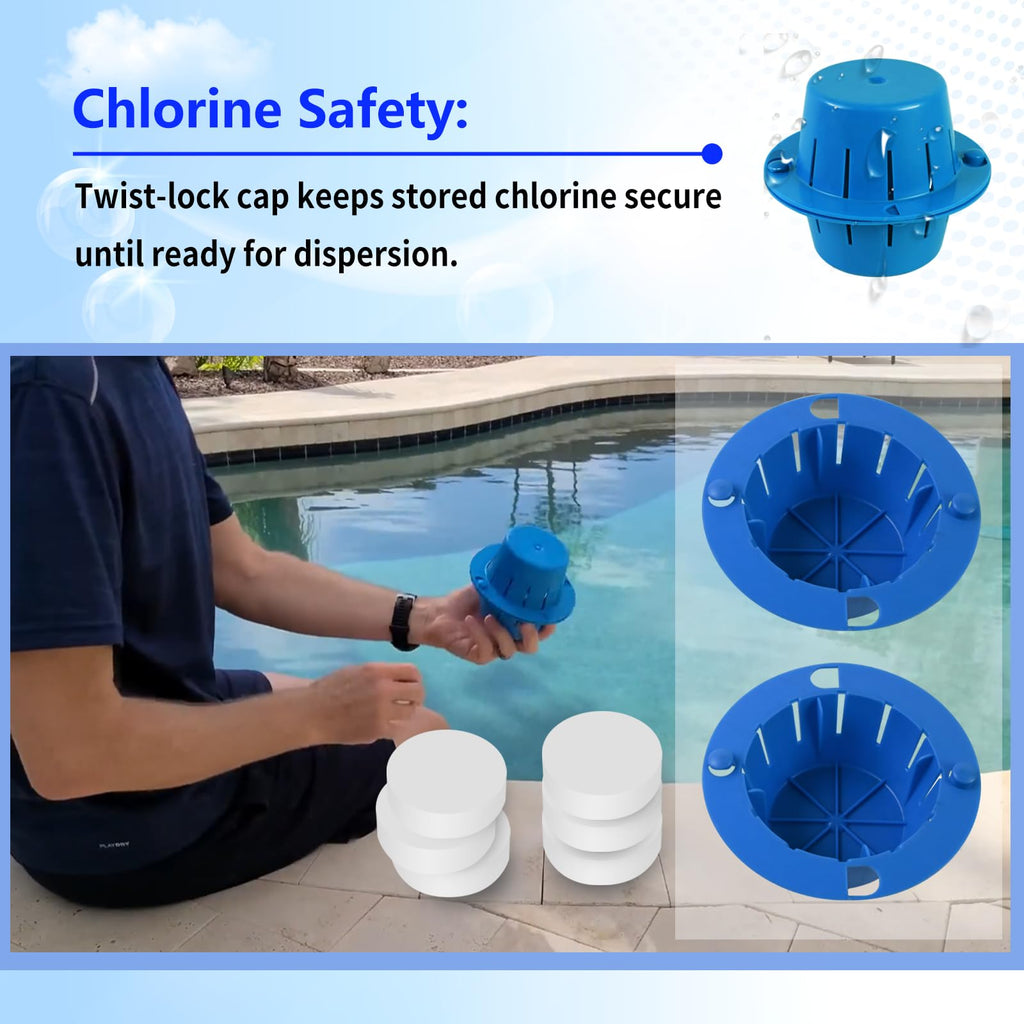 Upgraded Sinking and Floating Pool Cl Dispenser,Sinking Cl Dispenser for Pool,Sinks - Cleans - Floats,Completely immersed, no Waste,Less Smell,Replaces Pool Cl Floater