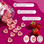 Migcopat 10G Fiber Gummies, with Collagen Peptides, Hyaluronic Acid, Vitamin C, ACV & 30 Billion CFU Probiotics – Sugar Free Collagen Gummies for Skin, Hair & Nails – Digestive Support – 120 Cts