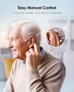 Karthus Hearing Aids, Rechargeable Hearing Aids for Seniors with Hearing Loss, Noise Cancelling & Clear Sound, Comfort & Invisible, 100H Long Battery, 7 Level Volume, One-Button Operation, Skin