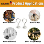 Ant Mag Magnetic Hooks Heavy Duty with Snap 22lbs Strong Magnet Hooks Great Hanging for Refrigerator, Cruise Cabin, Grill, Wreath,Kitchen,Office 20 Pack