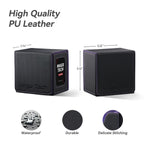 Mage Tech Card Deck Box for MTG Commander - Patented Design, Commander Display, Fits 100 Double-Sleeved Cards, 35pt Card Brick & Dice Tray - Black/Purple