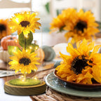 Touloube Sunflower Gifts for Women, Enchanted LED Sunflower Lamp, Unique Artificial Flowers in Glass Dome, Present for Christmas,Birthday, Anniversary, Wedding,Mother's Day for Wife Mom Grandma