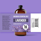Lab Bulks Essential Oil Lavender Essential Oil 16 oz Bottle for Diffusers, Candles, & Home – Aromatherapy Oil 1 Pack