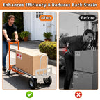 Aluminum 4 in 1 Convertible Hand Truck Dolly, 1000Lbs Capacity, Heavy Duty Folding Hand Truck Dolly Cart with Wheels 10" All-Terrain Tires, Hand Trucks for Logistics, Moving Home, Shopping, Office