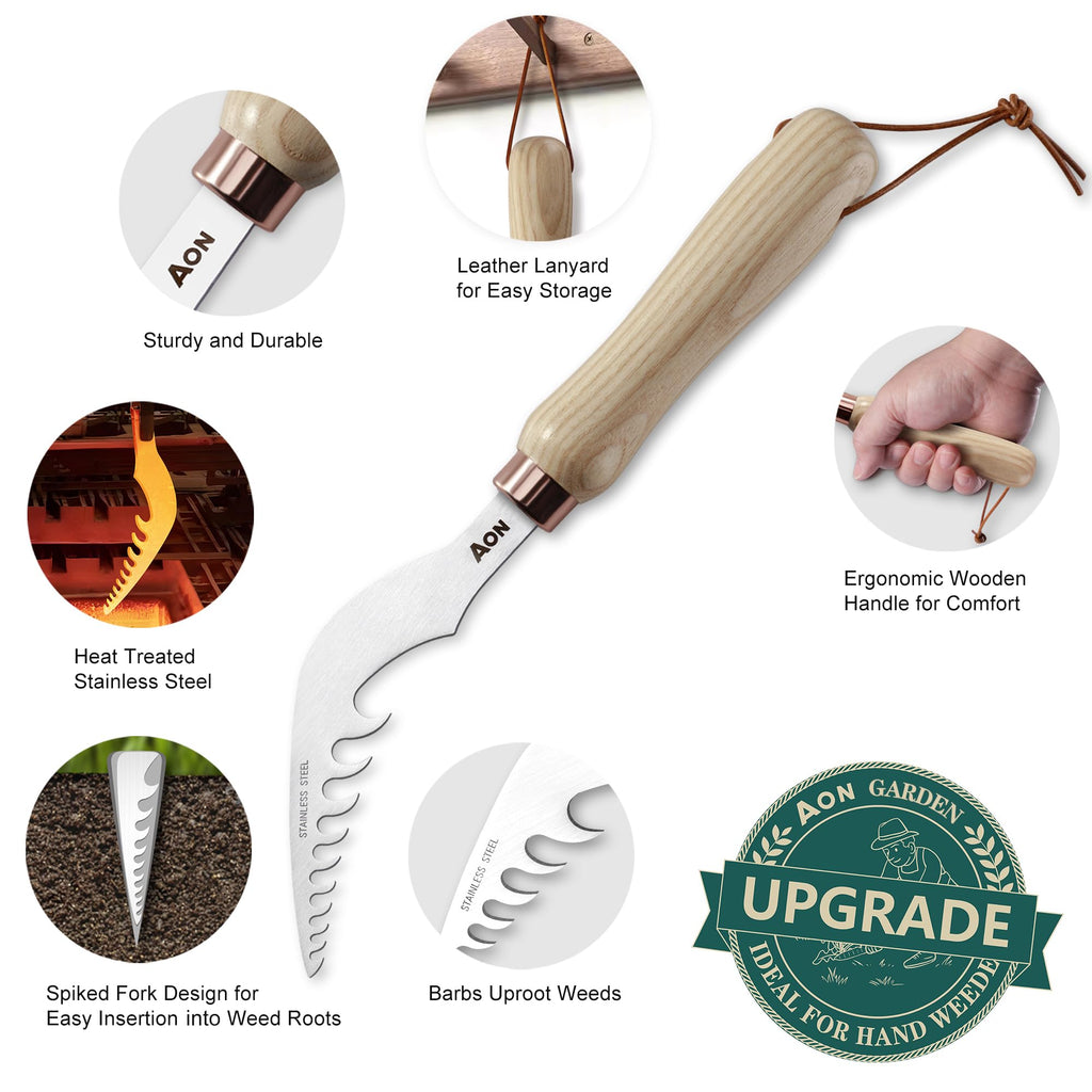 AON 2-Pack Crack Weeder & Root Remover Tool Set for Patios and Gardens