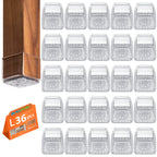 BAIPOK 36pcs Square Chair Leg Floor Protectors, Furniture Felt Pads for Hardwood Floors, Furniture Sliders for Chair Legs, Floor Protectors for Chairs, Silicone Chair Leg Caps Cover, Large, Clear