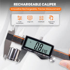 HARDELL Digital Caliper 12 Inch, Rechargeable Calipers with Large LCD Screen, Stainless Steel Digital Caliper Measuring Tool, Auto-Off, Inch/MM/Fraction for DIY/Household/3D-printing