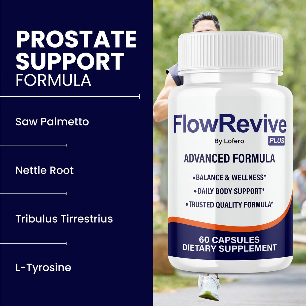 (2 Pack) Flow Revive Capsules, FlowRevive Pills Advanced Premium Prostate Supplement Health Support Formula Vitamins for Men Urinary Function, Comfort, Flow & Balance All Natural Ingredients (120 ct)