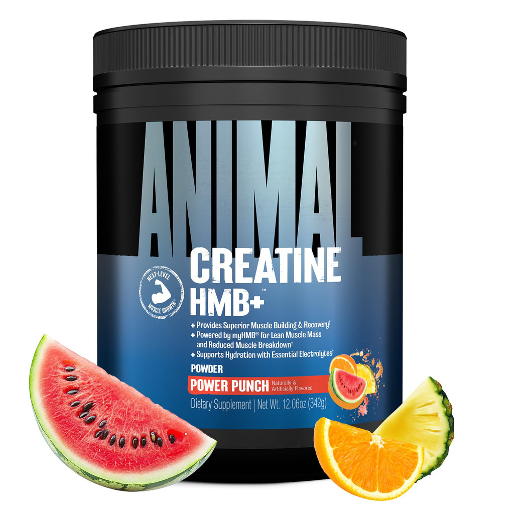 Animal Creatine HMB Powder – 3g myHMB + 5g Creatine with Electrolytes for Recovery & Daily Energy – Power Punch Flavor, 30 Servings