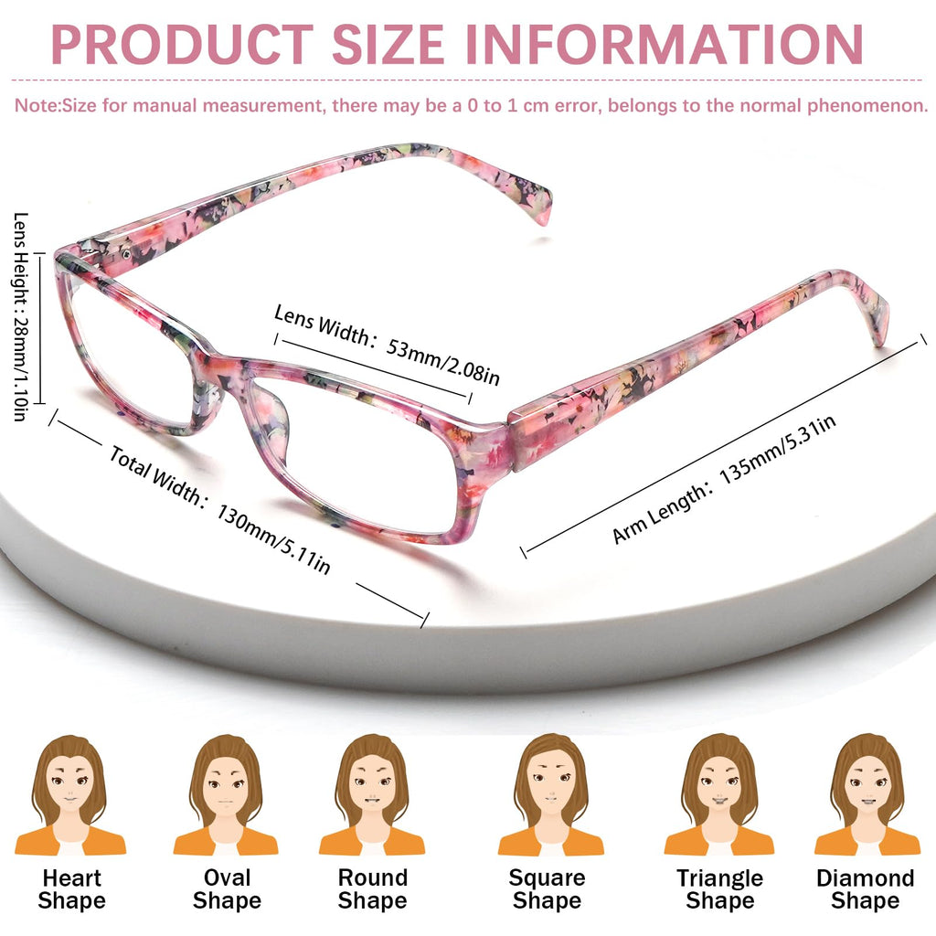 VIDEBLA Computer Reading Glasses Men and Women Anti Eyestrain Blue Light Blocking Glasses for Reading (6 Pack Mix, 2.50, x)