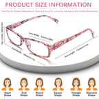 VIDEBLA Computer Reading Glasses Men and Women Anti Eyestrain Blue Light Blocking Glasses for Reading (6 Pack Mix, 2.50, x)