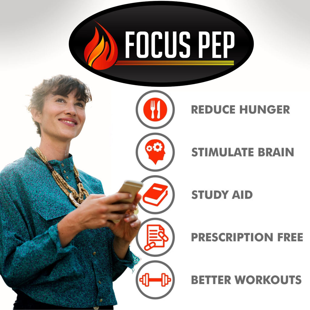 Focus Pep- Over The Counter Stimulants to Speed Up Naturally | Study Alternative and Best Energy Supplements for Nootropic Brain Boosting, 60 Pills