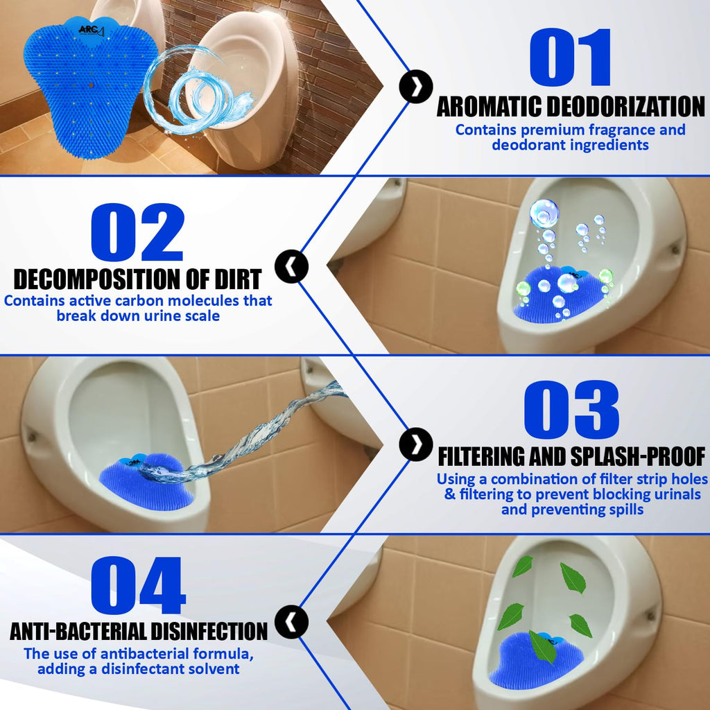 ARC Urinal Screens - Anti-Splash Urinal Screens Deodorizer (10 Pack) | Urinal Cake | Long Lasting Scent to Eliminate Odors | Used for Bathrooms in Bars, Restaurants, Schools, and other Businesses