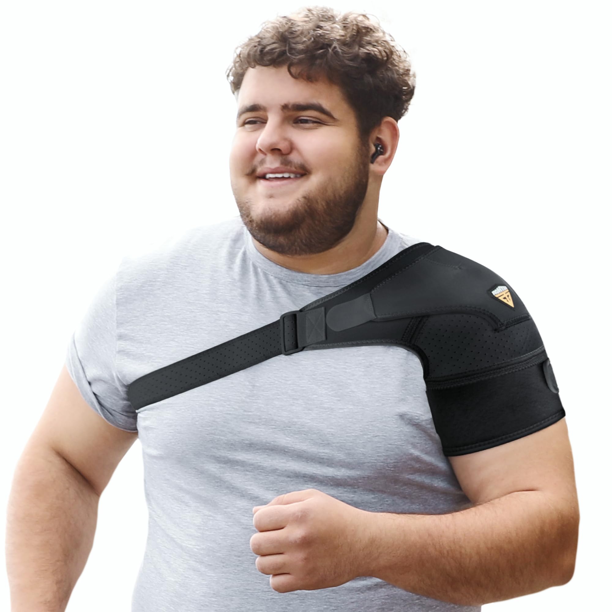FIGHTECH Rotator Cuff Shoulder Brace for Men and Women - 4 Sizes - Shoulder Support - Pain Relief - Black - X-Large/XX-Large (Chest 48-54" Bicep 17-19")