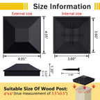 Goovilla 4x4 Post Caps Black(Actual 3.5" x 3.5"), 24 Pack Fence Post Caps with 48 Screws and Easy Installation, Sturdy Waterproof Plastic Deck Post Caps with Frosted Finishing Touch, Protect Wood Post