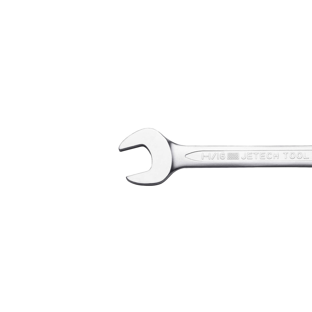 Jetech 1-1/16" Combination Wrench, SAE 12-Point Chrome Vanadium Steel Spanner, Industrial Grade with 15-Degree Offset, Sand Blasted Finish, Heat-Treated Forged Tool