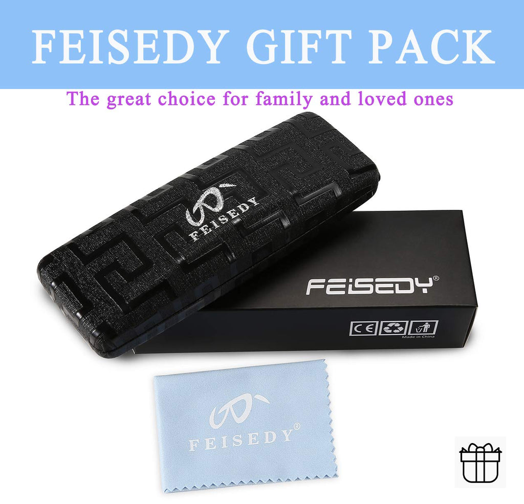 FEISEDY Square Blue Light Blocking Reading Glasses Anti Glare Digital Eyestrain Reader B2479 Blue 1.75x