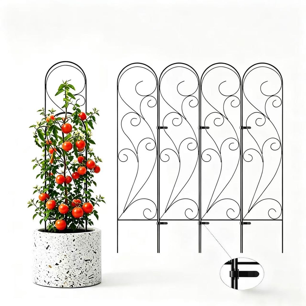 Zhongma 4 Pack 36" Metal Plant Trellis for Potted Plants Climbing,Indoor and Outdoor Fence Plant Support Trellis for Flower and Vagetable