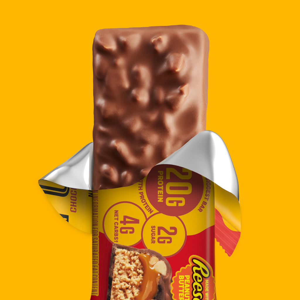 FULFIL Chocolate Peanut Butter Flavored Protein Bar Made with REESE's Peanut Butter, Gluten Free with 20g Protein, Pantry Staples, 12 Count
