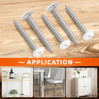 MewuDecor #8 x 5/8" Truss Head Fast Self Tapping Screws, Alloy Steel Wood Screws, White Head, 100 PCS