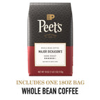 Peet's Coffee Whole Bean Coffee, Dark Roast, Major Dickason's, 18 Ounces