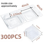 DJKYT 300 Pcs Heavy Duty Plastic Clear Clamshell Food Containers with Lids
