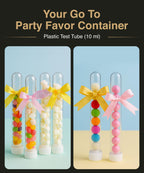 Berenti 25 PCS Plastic Test Tubes with Caps (10 ml) - Clear Test Tubes with (4.3"L x 0.5"W) for Scientific Experiments, Sample Testing, Home & Party Décor and as Storage Container for Beads, Powder
