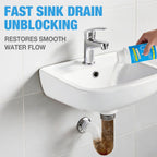 Drain Cleaner Sink Clog Remover: Powerful Foam Powder Unclogger for Kitchen and Bathroom Pipes - Fast Hair Cleaning Solution for Shower Drains (4 Pack)