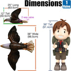 Jet Creations 38" Wingspan Inflatable Bald Eagle, Dark Brown, Realistic Wild Animal Figure, Patriotic Bird, Theme Parties, Pool Fun, Home Yard Decor