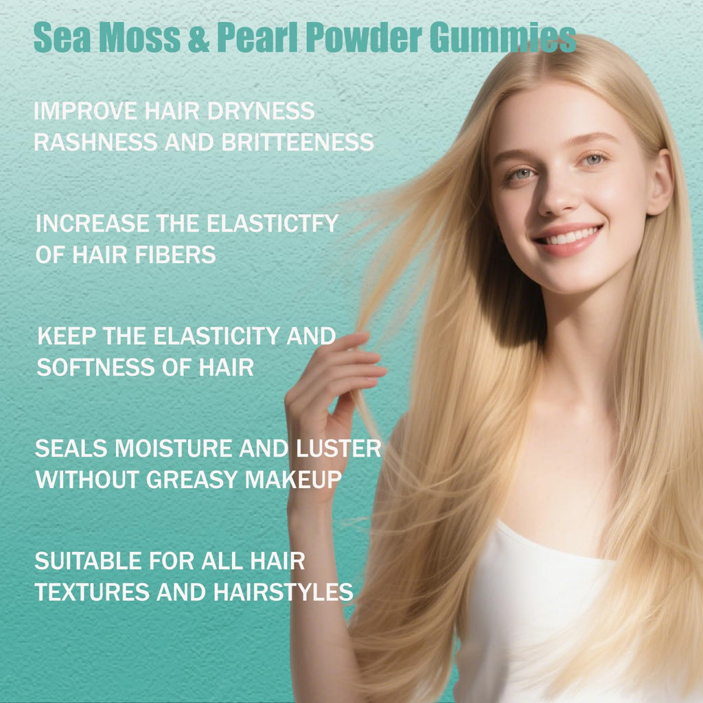 GAOMAOKING Balmbare Revive Hair Gummies - Sea Moss Gummies with Hair, Skin & Nails Vitamins with Seamoss, Pearl Powder, Vitamin E, Aloe Vera, Liposomal Vitamin C, 30 Count (2pcs)
