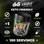 Gamer Supps GG Energy - JoJo's Ocean Stone Fruit (100 Servings) - Keto Friendly Gaming Energy and Nootropic Blend, Sugar Free + Caffeine + Vitamins + Immune Support, Powder Drink