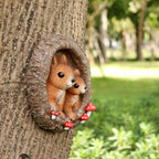 JARPSIRY Mom and Baby Squirrel Tree Hugger Outdoor Tree Faces Decor, Resin Squirrel Figurine Garden Statues Whimsical Tree Peeker Sculpture for Patio Lawn Yard Porch Wall Ornaments
