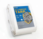 GUARD SHIELD Heavy Duty Tarp 16x20 Feet White Multi Purpose Thick Waterproof Poly Tarp Cover 10mil