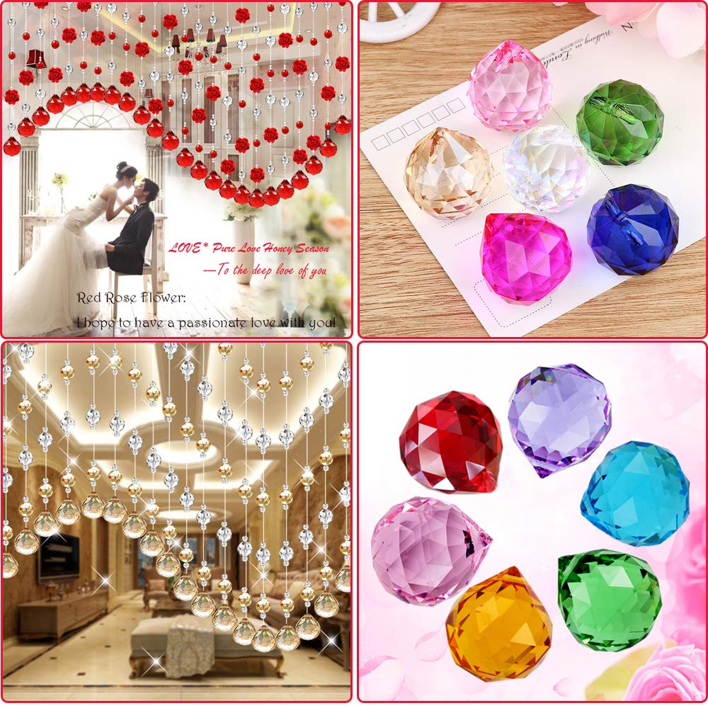 MerryNine Crystal Sun Catcher Suncatcher Prism Ball Assorted Colors