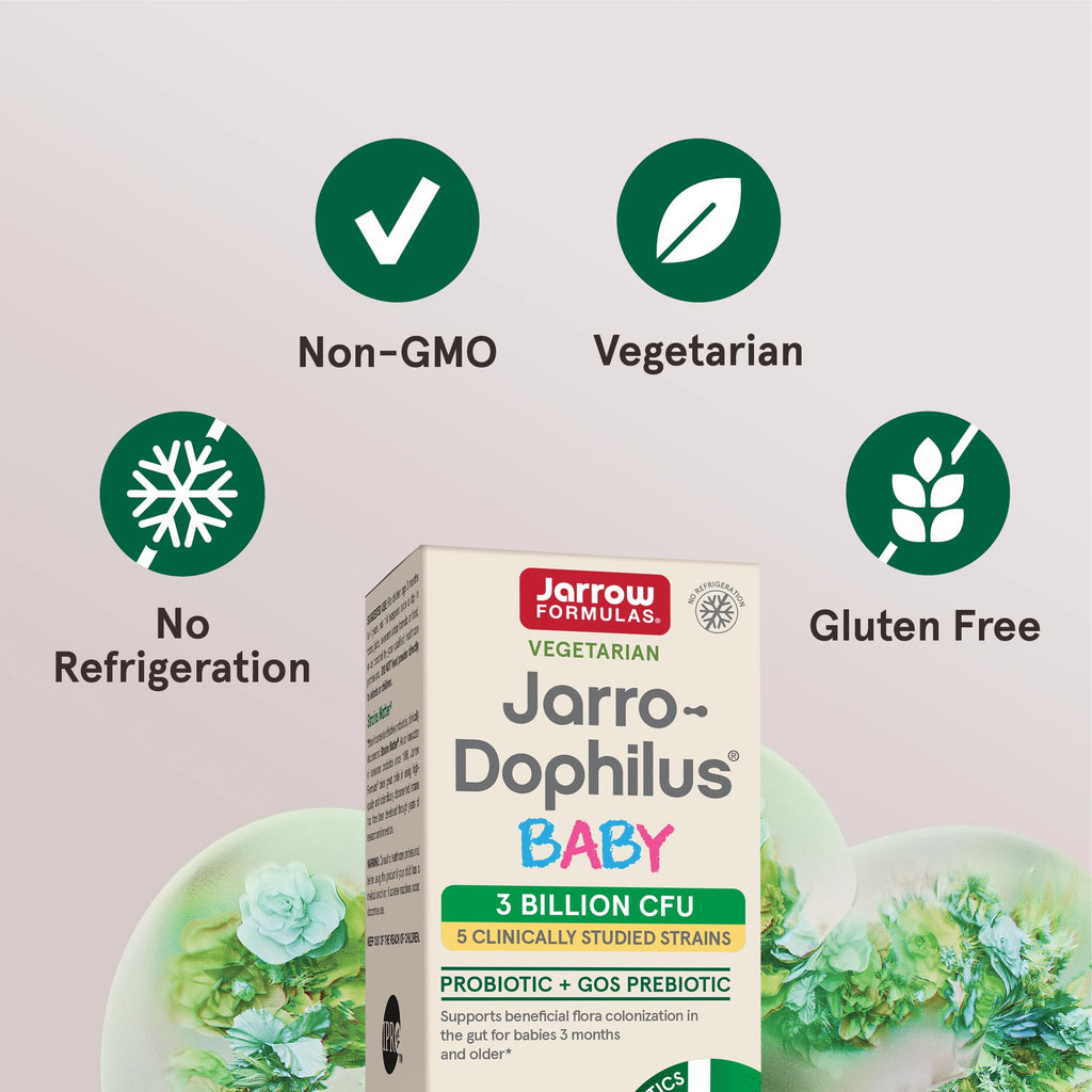 Jarrow Formulas Jarro-Dophilus Baby + GOS - 2.1 oz Powder - Supports Intestinal Health for Babies 3 Months to 4 Years - 60 Servings