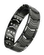 vapeples 99.99% Pure Copper Men's Bracelet with 3800 Gauss Triple-Strength Magnets, Foldover Clasp, and Adjustable Size,Shield Design