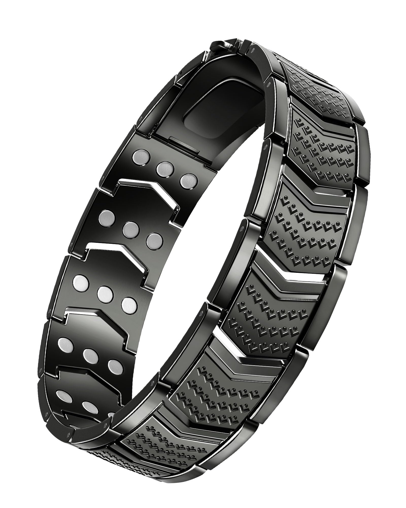 vapeples 99.99% Pure Copper Men's Bracelet with 3800 Gauss Triple-Strength Magnets, Foldover Clasp, and Adjustable Size,Shield Design