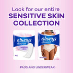 Always Discreet for Sensitive Skin Underwear, Four Times Skin Protection, Dermatologically Tested, Fragrance-Free, Maximum Absorbency, Large, 24 Count